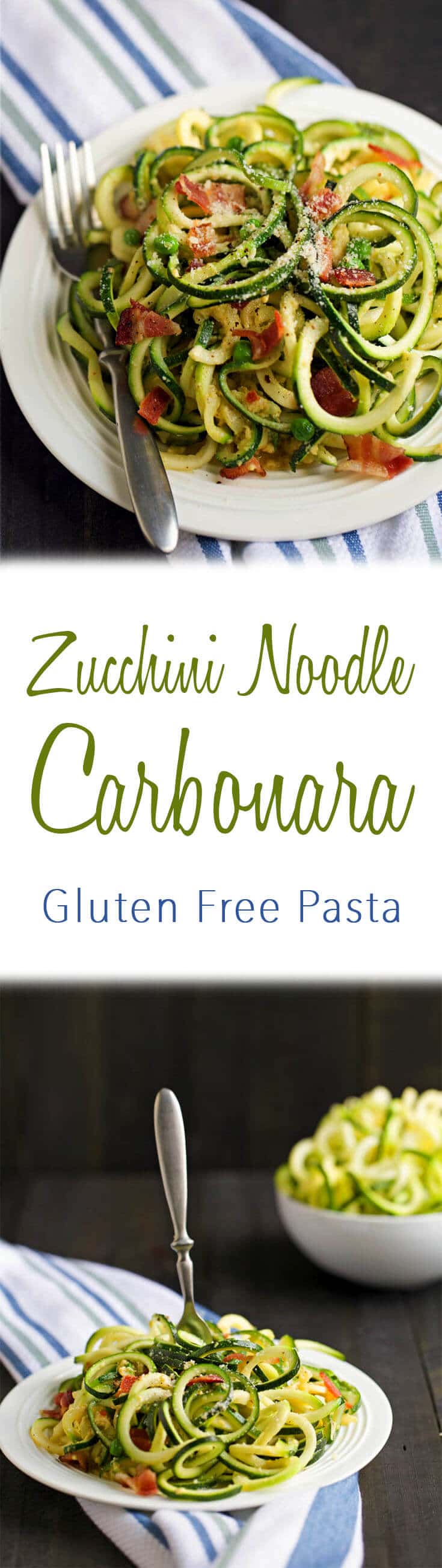Zucchini Noodle Pasta Carbonara Gluten Free & Low Carb Zoodles Recipe