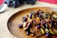 These Balsamic Roasted Brussel Sprouts with Grapes & Figs will make a perfect healthy Holiday side dish for Thanksgiving or Christmas.