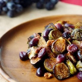 These Balsamic Roasted Brussel Sprouts with Grapes & Figs will make a perfect healthy Holiday side dish for Thanksgiving or Christmas.