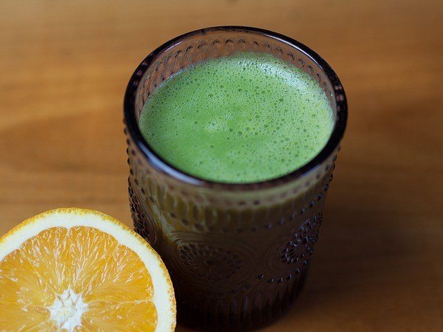 A cup of green juice.