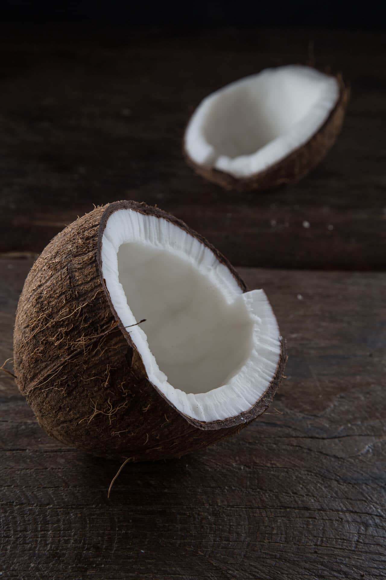 Opened coconuts.