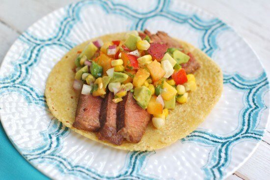 Nutritcioulicious - steak tacos with nectarine salsa