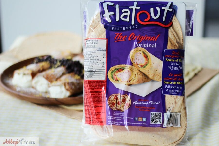 A bag of flatout flatbread.