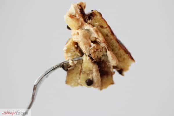 A fork with pancake.