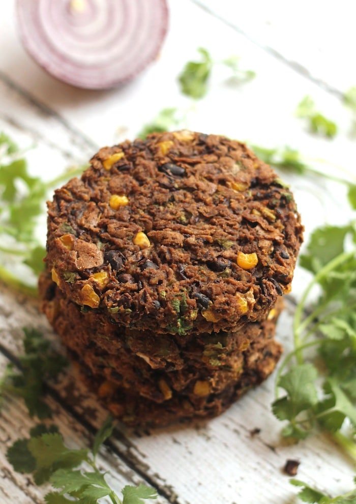 An avocado bean burger.