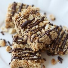 A stack of peanut butter rice krispies.