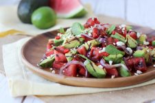grilled avocado and watermelon salad