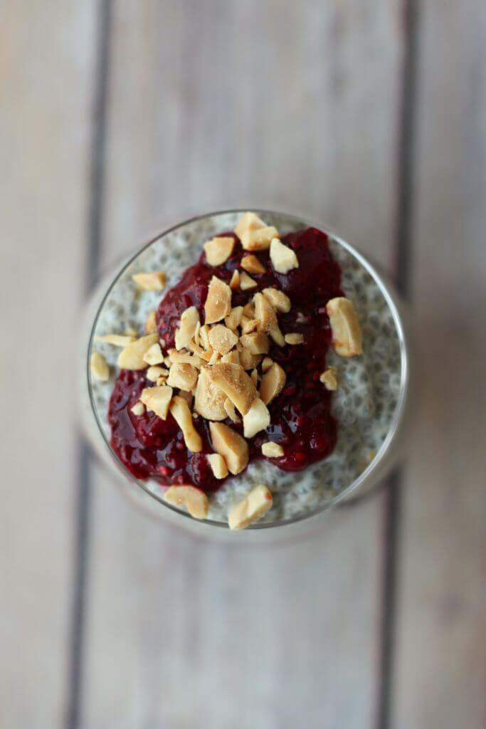 Peanut Butter and Jelly Chia Pudding Healthy, Vegan,Gluten Free
