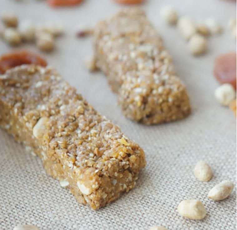 A close up of two granola bars.