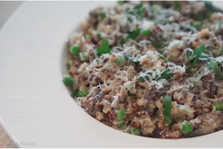 A close up of a bowl of quinotta.