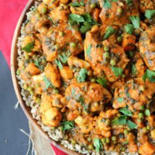 This delicious paleo chicken curry with cauliflower and sweet potatoes is one of my favourite gluten free one pot meals.