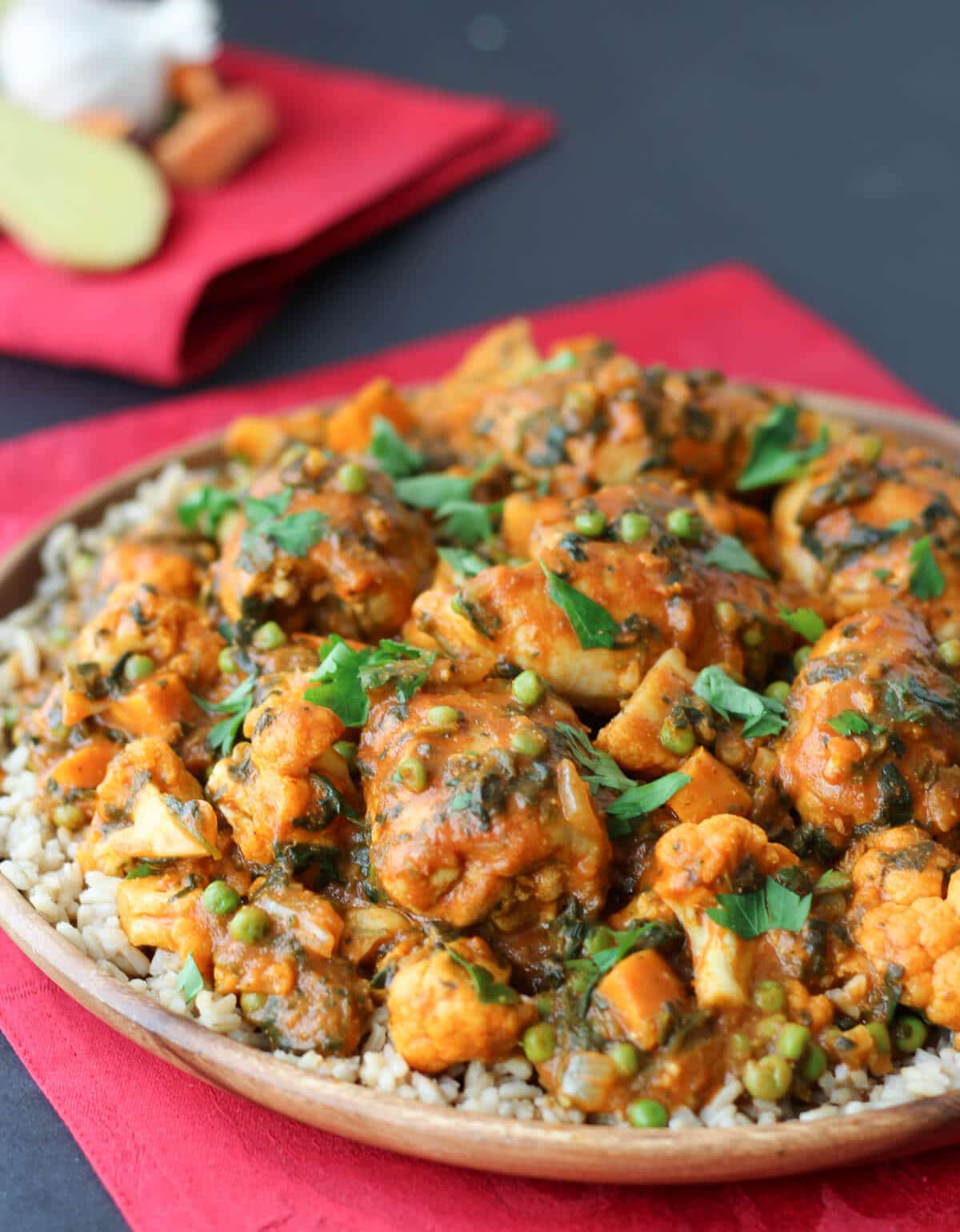 This delicious paleo chicken curry with cauliflower and sweet potatoes is one of my favourite gluten free one pot meals.