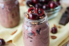 This Chocolate Cherry Cobbler Overnight Oats recipe is totally vegan, Dairy Free and Gluten Free! It's an easy way to start your morning by doing a little prep work ahead!