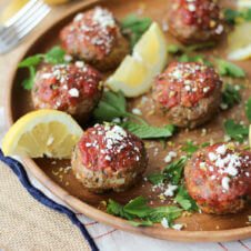 These cute Greek Gluten Free Meatloaf Muffins will quickly become your family's go-to meal for crazy weeknights. They're easy to put together and can be made ahead as freezer meals to pull out throughout the week.