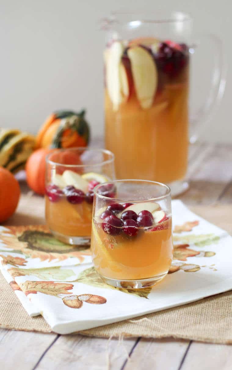 Two glasses of holiday cocktails.