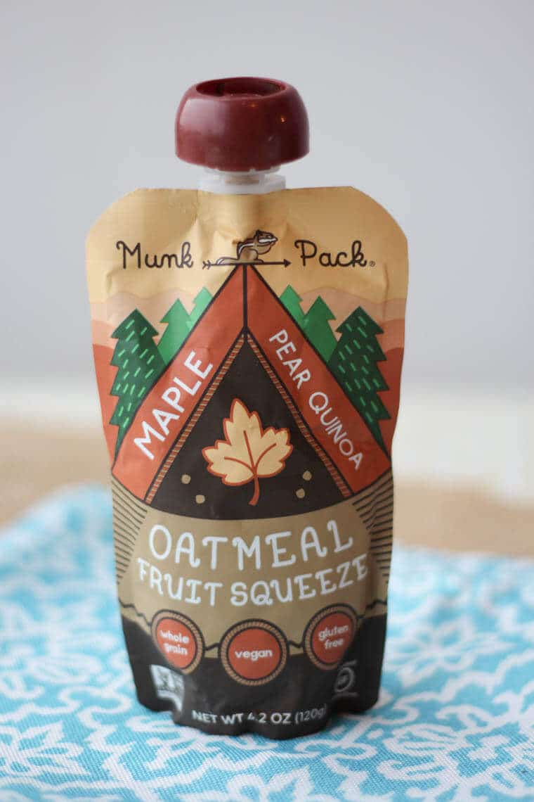 A pack of oatmeal fruit squeeze.