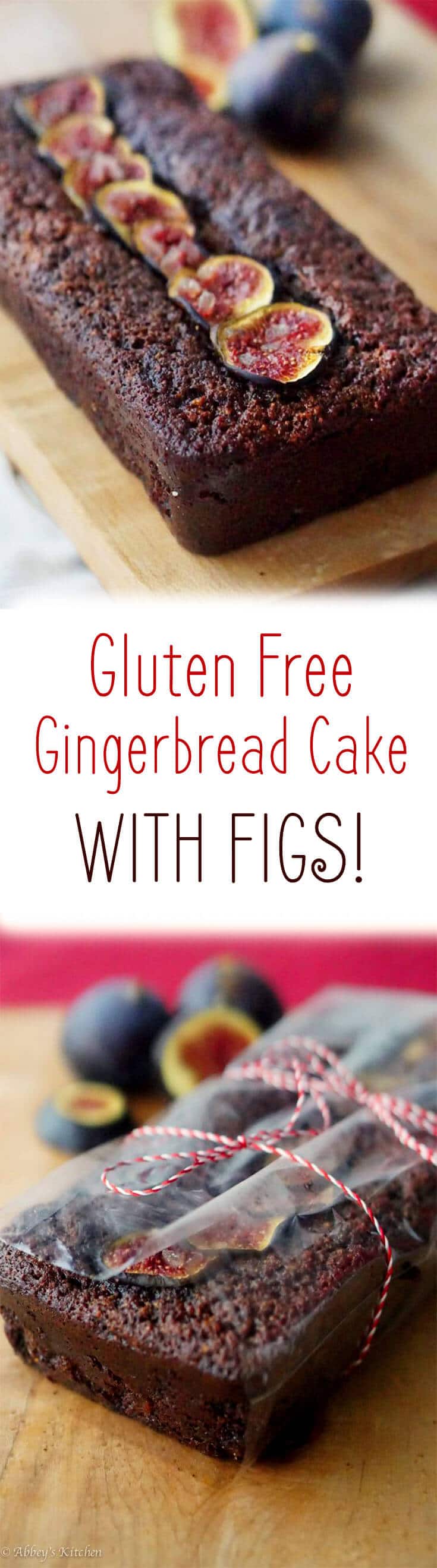 This gluten free Gingerbread cake with figs makes a delicious dairy free edible holiday gift that any host or hostess will love!