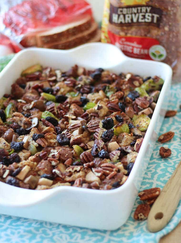 A baking dish with healthy stuffing.