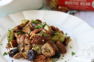 A plate with high protein stuffing.