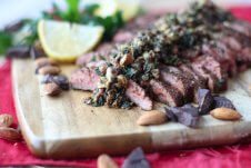 This Cocoa Chilli Flank Steak with Chocolate Almond Pesto is a surprisingly delicious way to treat your loved one this Valentine’s Day!