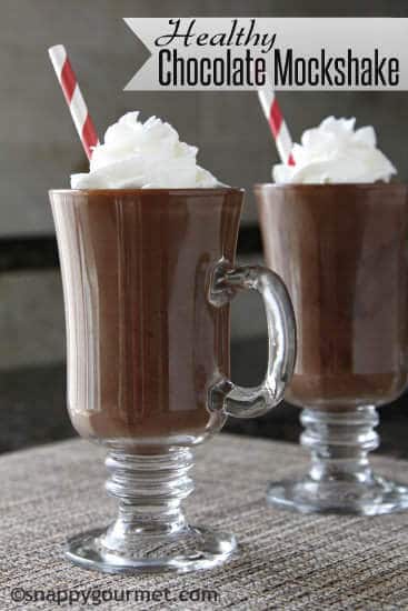 Two glasses of chocolate mockshake.