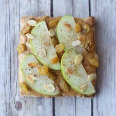 Toast with nut butter and apple slices.