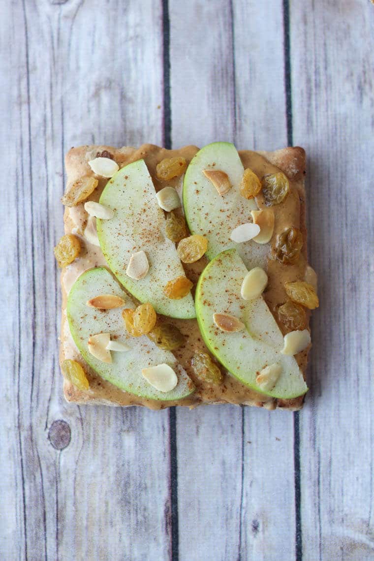 Toast with nut butter and apple slices.