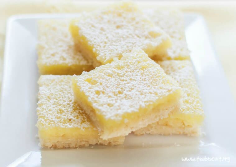 A stack of lemon bars.