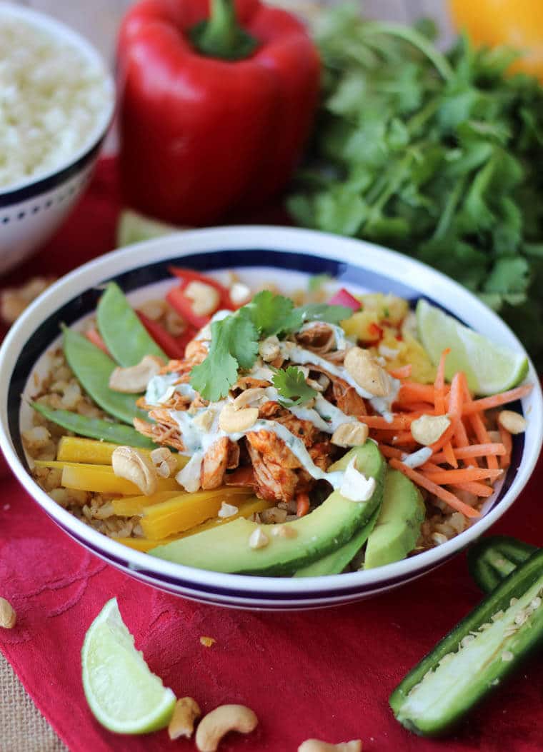 Paleo Cauliflower Rice Chicken Burrito Bowl with Dairy ...