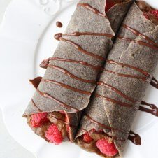 This Berry Buckwheat Crepes with Avocado Chocolate Mousse is a perfect Vegan Gluten Free Mother’s Day dessert or brunch idea that mom is going to love!