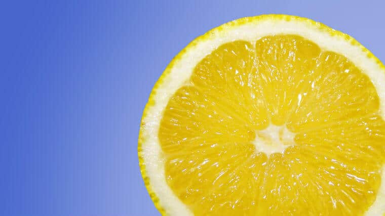 A close up of a slice of orange.