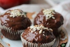 These Gluten Free Chocolate Cherry Almond Muffins with Chocolate Glaze are the perfect healthy treat for Mom on Mother’s Day!