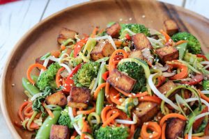 I share a one week high protein vegan meal plan filled with healthy plant based recipes that provide around 1700 calories and 100 grams of protein.