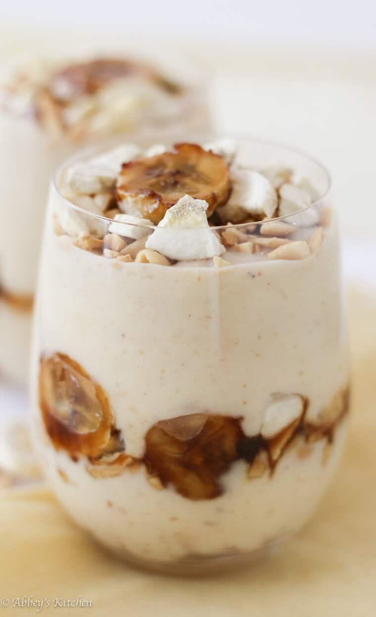 Banana pudding in a glass.