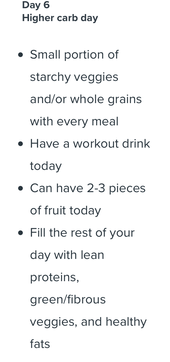 Image of day 6 crab cycle diet.