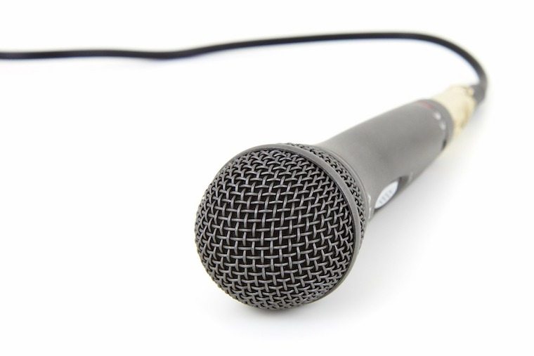 close up of a microphone