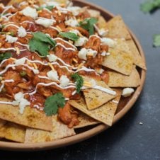 These Healthy Butter Chicken Nachos are the perfect High Protein, Low Carb Party Snacks for any festive get together!