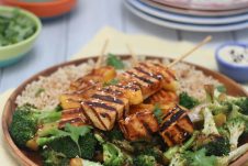 I share my favourite Vegan Sriracha Grilled Tofu and Pineapple Skewers for an easy, fast and healthy gluten free BBQ recipe that the whole family will love!
