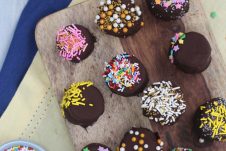 These Frozen Chocolate Dipped Banana Bites Stuffed with Salted Caramel Almond Butter are perfect Paleo, Gluten Free, Vegan friendly treats for days you need a little pick-me-up treat!