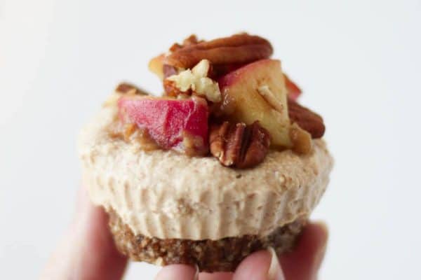 This caramel apple raw vegan cheesecake is gluten free and made with no refined sugar. Instead, it features a combination of cashews and dates with a date caramel apple topping. Trust me, you won't even care that it's vegan.