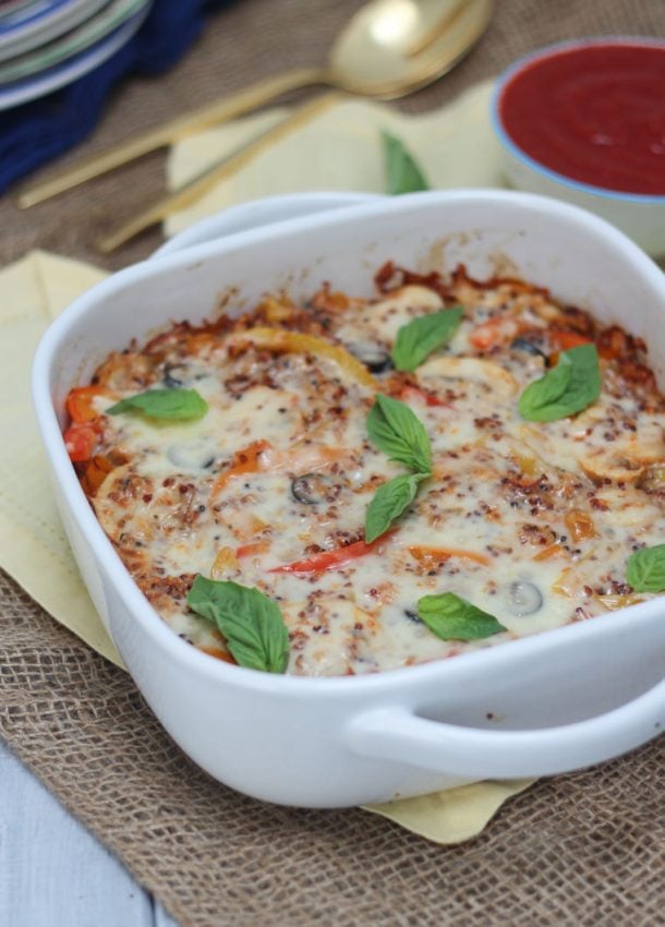 Gluten Free Vegetarian Pizza Quinoa Casserole | Healthy Family Dinner ...