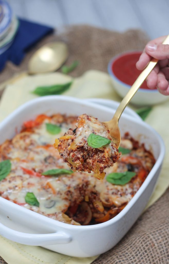 Gluten Free Vegetarian Pizza Quinoa Casserole Healthy Family Dinner
