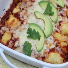 These gluten free chicken and butternut squash enchiladas are an easy, healthy family dinner that's fast, balanced and delicious every time!