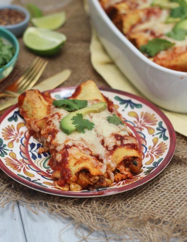 Gluten Free Chicken and Butternut Squash Enchiladas Easy Healthy