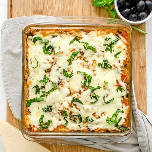 Pizza Casserole Recipe with Quinoa Easy Vegan Dish Abbey's Kitchen