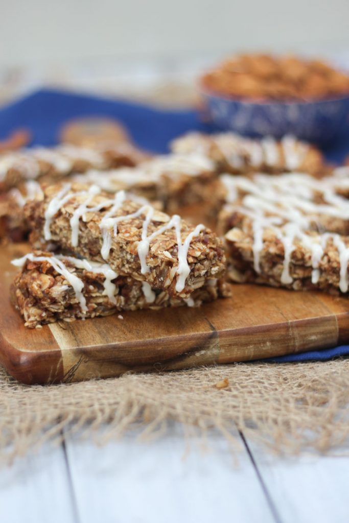 Vegan Cinnamon Bun Chewy Granola Bars Gluten Free and Plant Based Snack