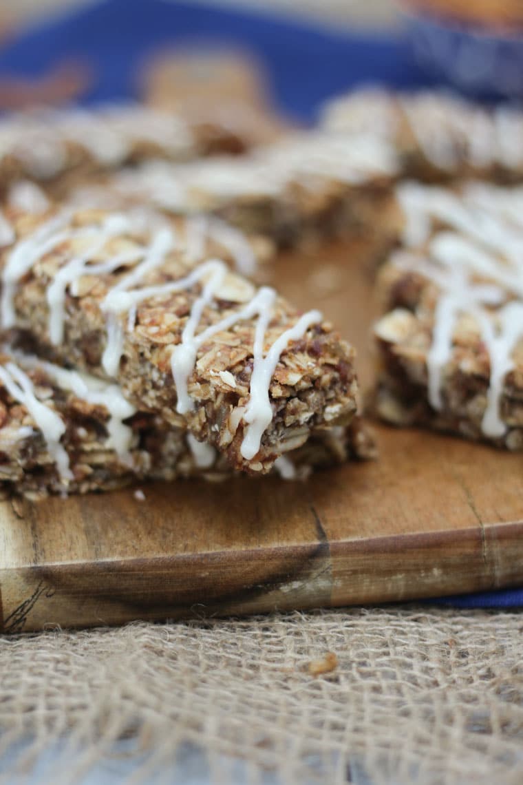 Vegan Cinnamon Bun Chewy Granola Bars Gluten Free and Plant Based Snack