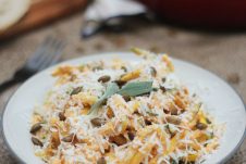These Creamy Pumpkin Zucchini Noodles with Spiced Pumpkin Seeds are a delicious Gluten Free, Low Carb, Keto Zoodles Dinner that the whole family will love!