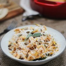 These Creamy Pumpkin Zucchini Noodles with Spiced Pumpkin Seeds are a delicious Gluten Free, Low Carb, Keto Zoodles Dinner that the whole family will love!