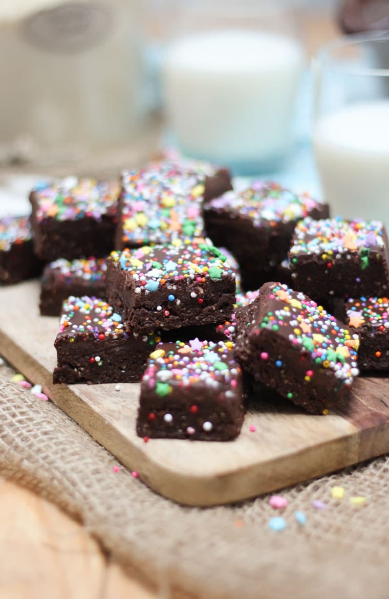 Rainbow No Bake Brownies Vegan and Gluten Free Desserts